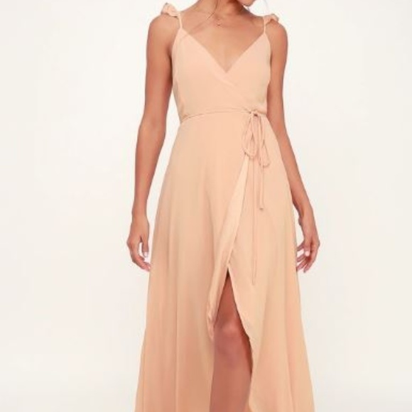 Lulus Dresses & Skirts - BLUSH PINK HIGH-LOW WRAP DRESS
